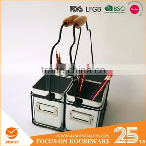 Organizer Office Desk Tidy Kids Pencils Storage Holder Metal Caddy Pen Container Basket thumbnail-1