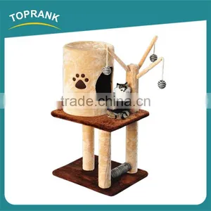 New Design Plush Cat Tree Condo Wholesale Cat Tree Scratching Post thumbnail-1