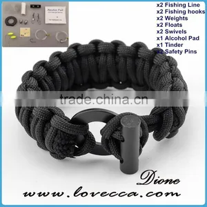 Military Tactical Survival Fishing Tools Wrapped Emergency Paracord Survival Kit thumbnail-1