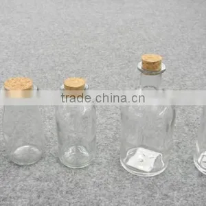 Clear Glass Pudding Jar Beverage Jar With Wooden Cork thumbnail-1