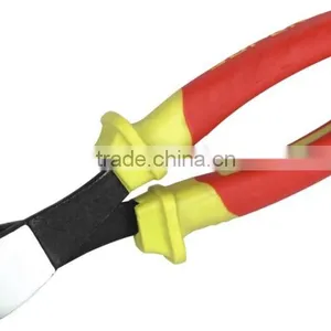 European Type Double Color PVC Handle Power Diagonal Pliers thumbnail-1