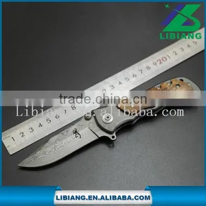 Special Gift for Men 400C Damascus Folding Knife thumbnail-1