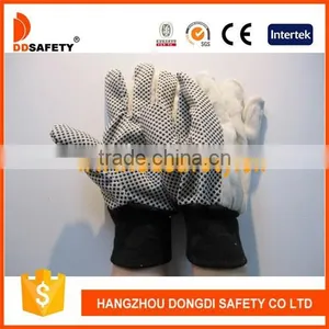 DDSAFETY 2017 Canvas Work Glove With Cotton Drill Black Dots On Palm thumbnail-1