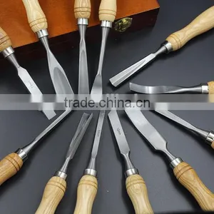 12PCS Professional Wood Rock Breaker Chisel Round Chisel Set Carvers Graving Knife Kit thumbnail-1