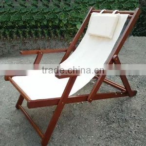 Folding Leisure Chaise Lounge Wooden Beach Chair thumbnail-4