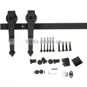 Antique Barn Door Hardware Horseshoe Sliding Door Hangers Track Roller Wheels thumbnail-2