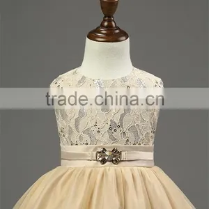 Retro Style Girls Party Wear Dress Kids 2015 New Designer Flower Bowknot Party Formal Ceremonies Dresses For Girls Free Shipping thumbnail-3