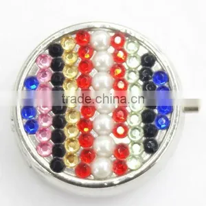Fancy Colorful Rhinestone Pill Box PB019 thumbnail-1