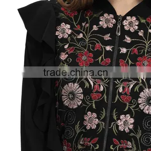 Latest Fashion Custom Women Bomber Flower Jacket thumbnail-6