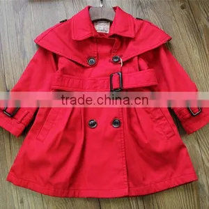Fall Boutique Girl Clothing Unique Baby Girl Names Classic Double-breasted Fashion Casual Windbreaker Jacket thumbnail-4