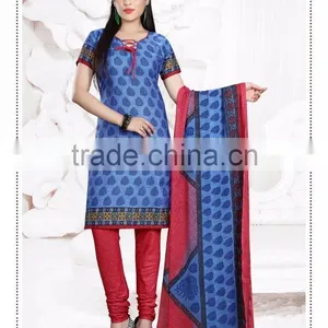 Wonderful Looking Cool Cotton Readymade Printed Suits thumbnail-1