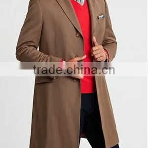 2014 Men Coat Brown Color Slim Fit thumbnail-3