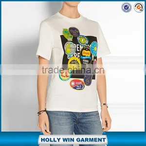 Cotton Fruit Sticker t Shirt Printing for Women thumbnail-1