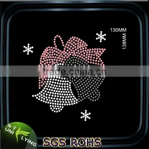 Custom Small Bell Hot Fix Rhinestone Transfer T-shirt Wholesale Factory In China thumbnail-1