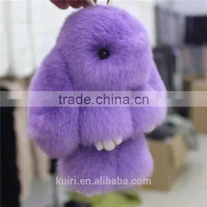 2017 Genuine Rex Rabbit Furs Keychain Pendant Bag Car Charm Tag 18cm Fluffy Bunny Rabbit Keychain Toy Doll Fur Monster Ke Lqb-39 thumbnail-1