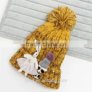 Beanie Winter Kniting Hat With Ball Hip Hop Dancing British Flag Stars Unisex Men Womens Beanies Accessories thumbnail-5