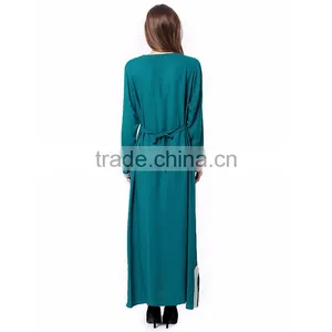 Muslim Fashion Women Long Sleeve Abaya 2017 Dubai Dress Kaftan Dubai Abaya Wholesale thumbnail-2