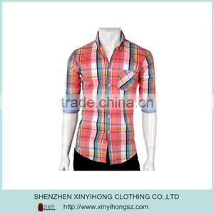 Cotton With Spandex Comfortable Checked Mens Casual Slim Fit Shirts thumbnail-1