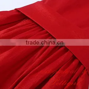 Hot Selling Red Girls Dresses Decorated With Big Flower Fashion Solid Kids Vestido Wholesale Child Wear thumbnail-3