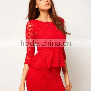 Dress Lace Peplum With Low Back thumbnail-2