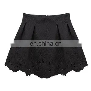 2014 New Design Winter Character Embroidery Black Mini Skirt thumbnail-1
