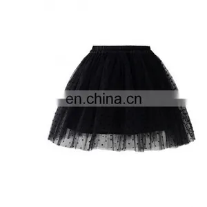 Polka Dots Tulle Skirt in Black thumbnail-2