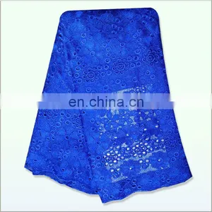 ,teal Nigerian Swiss French Cord African ROYAL Blue Guipure Lace Fabric for Aso Ebi LW5010003 thumbnail-1