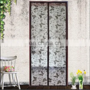 Plastic Button Design of Flocking Magnetic Door Screen For Home Decoration thumbnail-4