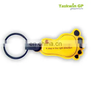 China Supplier Cheap PVC Reflective Keychain , Feet LED PVC Keychain for Promotion Use With Silk-screen Logo thumbnail-1