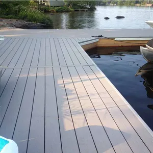 Fire Resistant Outdoor Synthetic Teak Floor WPC Composite Decking thumbnail-2
