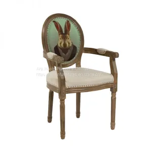 Vintage Armchair HANDMADE by Solid Wood French Style HL-6002-2 thumbnail-1