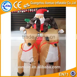 Outdoor Christmas Decoration Inflatable Santa With Sleigh and Reindeer thumbnail-1