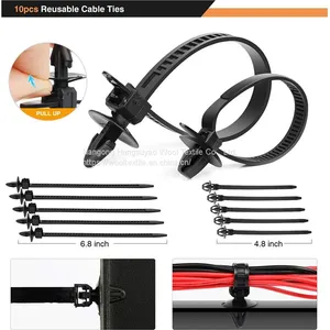 Black Plastic Auto Fastener Push Type Rivet Retainer Removal Tool Kit thumbnail-3