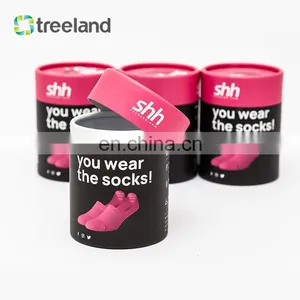 Bio-friendly Paper Tube Packaging for Socks Custom Clothing Packaging Good Quality Cylinder Tube Cardboard thumbnail-3