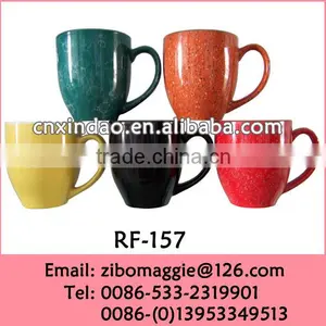 Beautiful Colored Promotional Ceramic Fishing Water Travel Cup With Belly Shape for Gift thumbnail-1