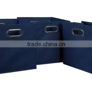 Non-woven Foldable Fabric Storage Bins Cubes Drawers With 2 Metal Handles thumbnail-3