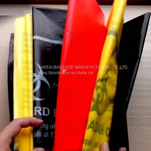 Biohazard Disposal Bags With Warning Label/Sterilization Indicator Lab Can Liners Labeling Biohazardous Trash Safely thumbnail-2