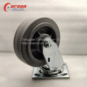 Heavy Duty Castor Gray Rubber TPR Caster Top Plate Casters 4/5/6/8 Inch Swivel Industrial Caster Wheels thumbnail-1