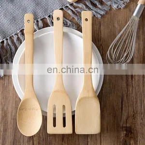Biodegradable Kitchen Multifunction Cooking Premium Bamboo Spatulas Kitchen Utensil Set thumbnail-1