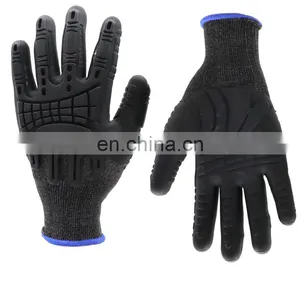 Factory Custom Industrial TPE TPR Black Anti Impact Protection Mechanical Work Safety Gloves thumbnail-3
