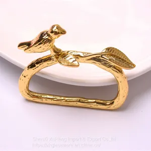 Bulk Gold Bird Napkin Ring Wedding Serviette Rings thumbnail-1