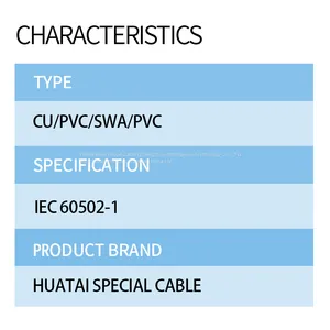 IEC 60502-1 0.6/1kV IEC 60502-1 PVC Insulated,PVC Sheathed,steel Wire Armoured Power Cable thumbnail-3
