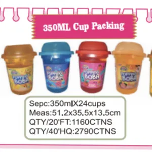 Bubble Tea Cup With Bubble Blends Fruity Pearls Burst Pop With Real Fruit Juice Popburst Bubble Boba Drink thumbnail-2