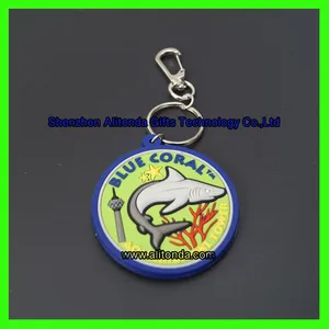 Cartoon Keychains Custom Round Shape Soft Pvc Rubber Keychain Custom Sea Animals Figure Keychains Custom for Promo Gifts Keychains thumbnail-3
