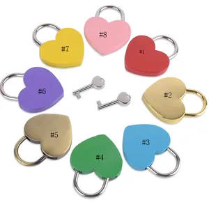 High Quality Customized Cheap Colorful Padlock Safety Love Wedding Lock 45mm Heart Shape Padlock thumbnail-5