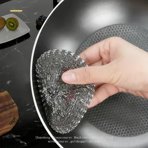 Galvanized Steel Wire Scrubber Ball With Hanging Loop for Easy Storage thumbnail-1