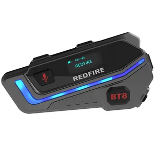 New Motorbike Helmet Group Intercom With FM Radio Music Sharing Headphone With LCD Screen Bluetooth Interphone thumbnail-1