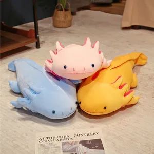 Wholesale Price Yiwu Market Personalized Doll Custom Design Super Soft Pillow Cushion Toys Blue Pink Black Fuzzy Stuffed Plush Axolotl Animals Factory thumbnail-1