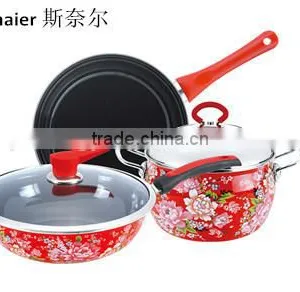 Enamel Strait Cooking Pot Set With Full Decals thumbnail-1