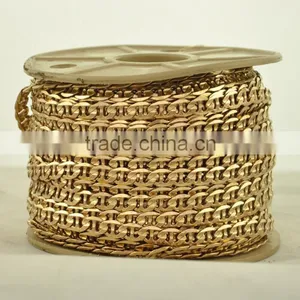 Christmas Gift Dubai New Gold Chain Design For Men Brass Gold Plated Link Chain Necklace thumbnail-1